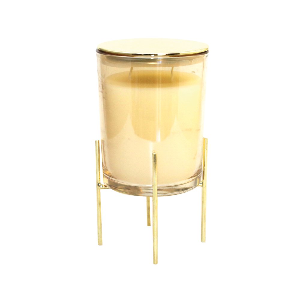 Vanilla perfume candle with metal dome support