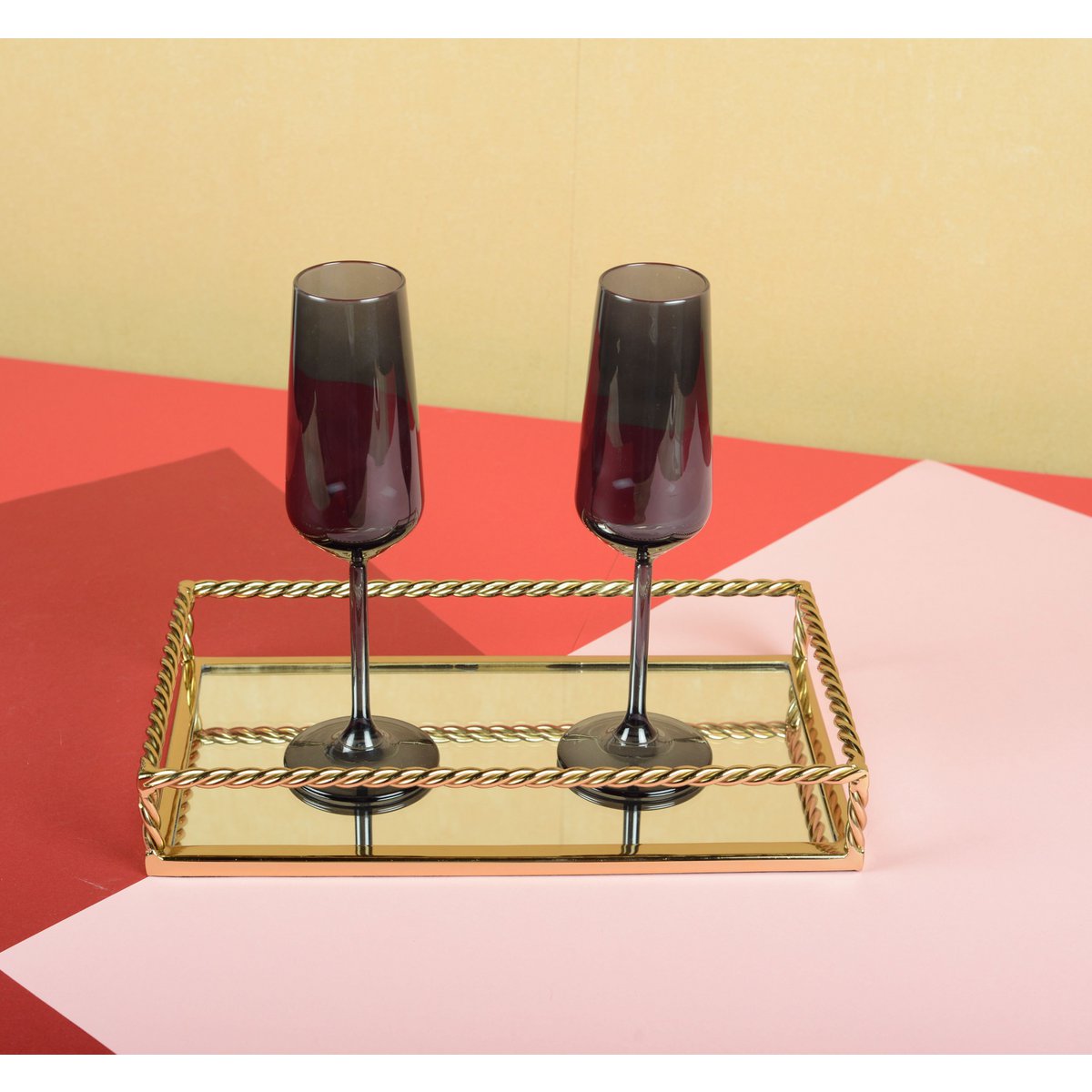 Black champagne flutes - 6 6