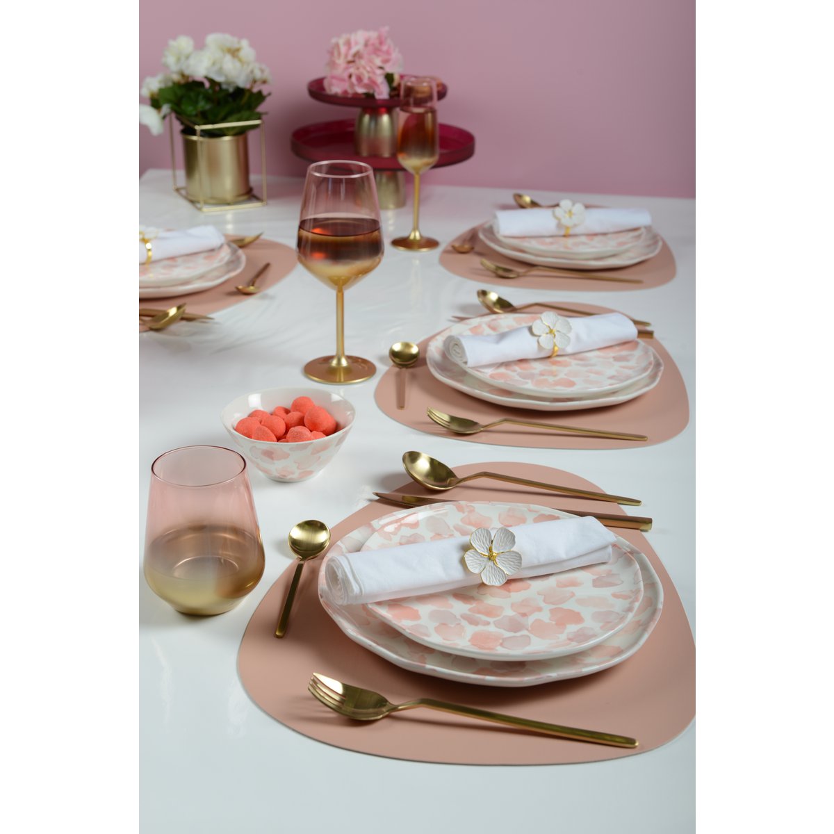 PINK AND GREY LEATHERETTE PLATE