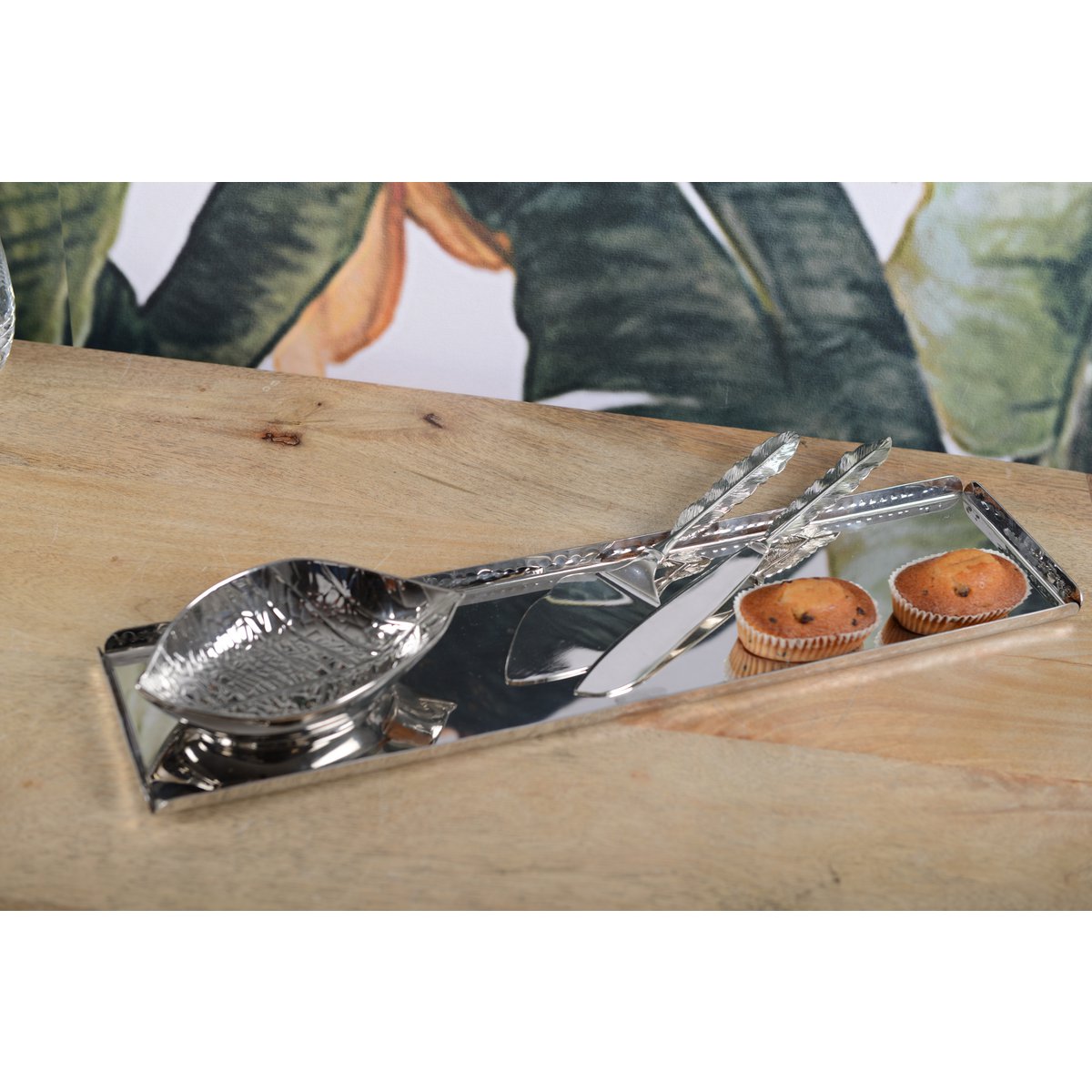 Silbertörtchenschaufel und Kuchenmesser
