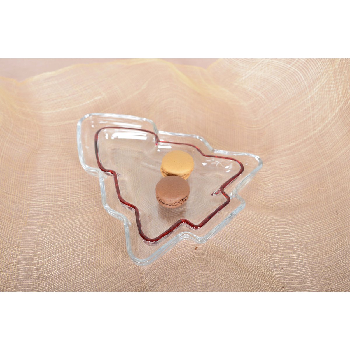 TANNENGLASBECHER ROTER RAND 20X17X2,5CM