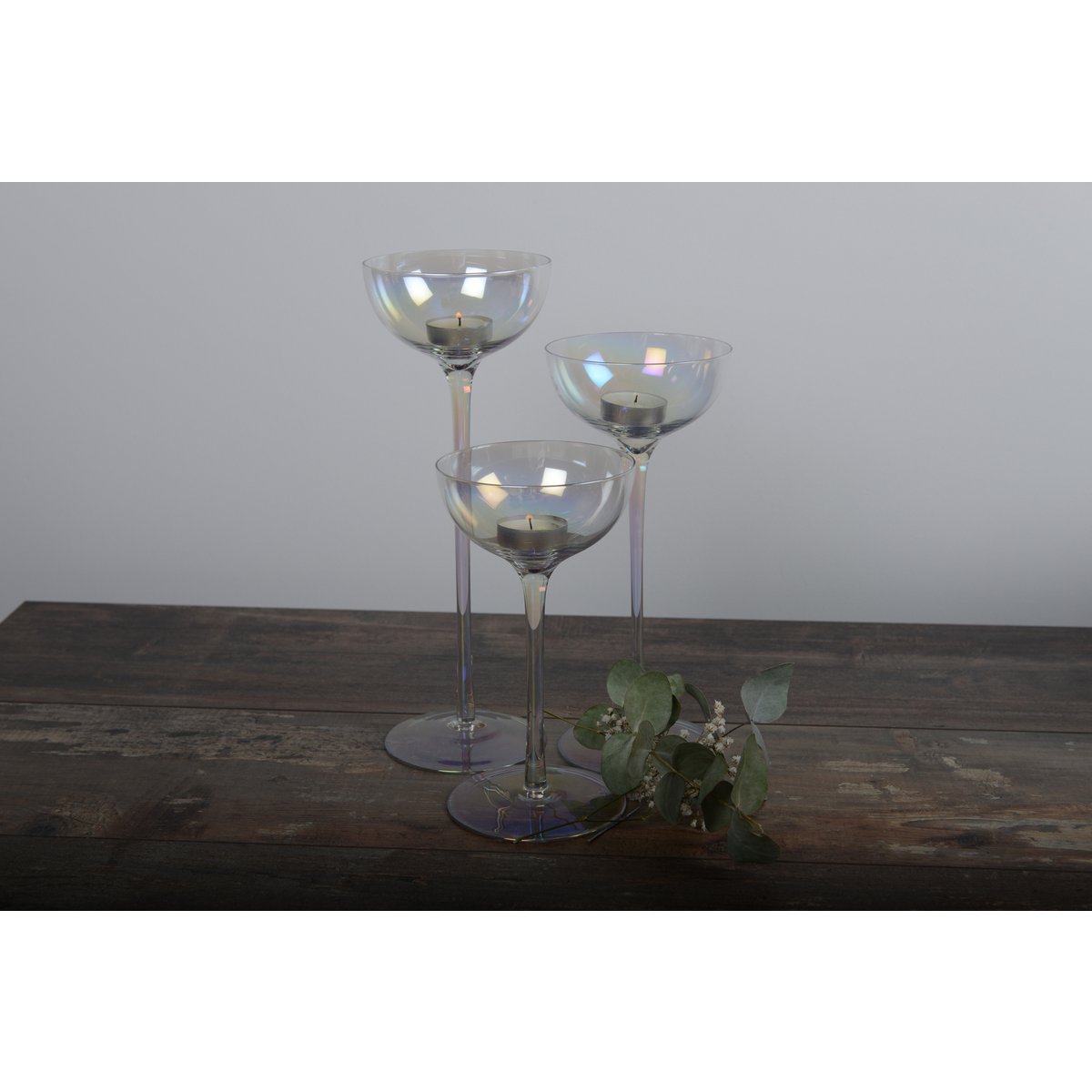 Mother of pearl candle holders - set of 3