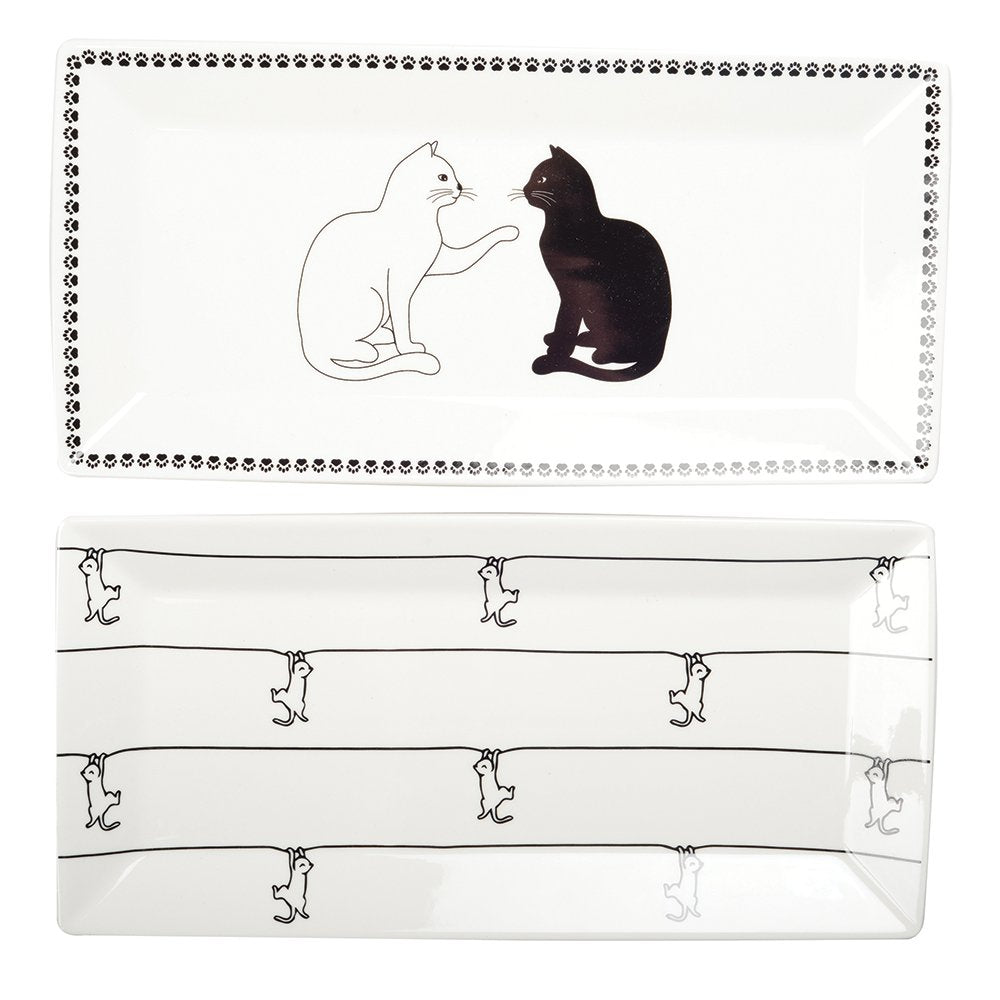 SCHWARZ-WEIßE TABLETTS MIT KATZENDESIGN – 2ER-SET