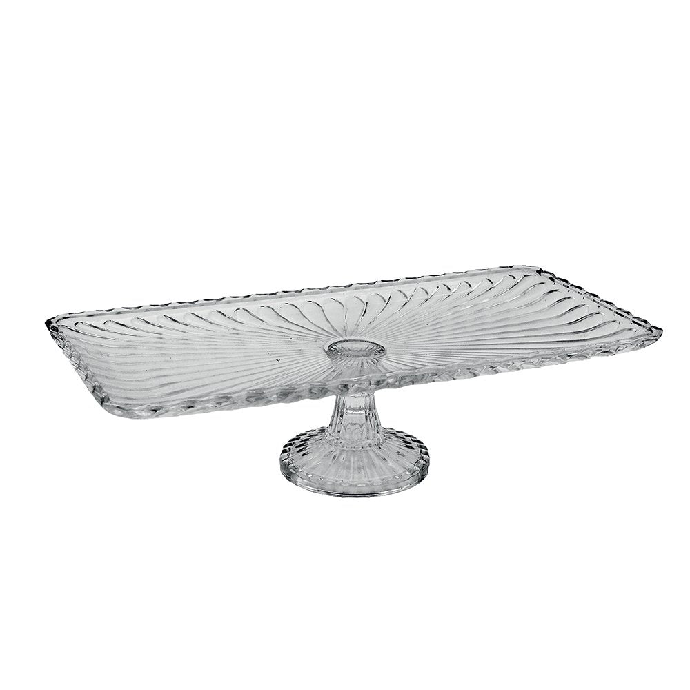 RECTANGULAR GLASS CAKE TIN 18.5X18.5X38CM