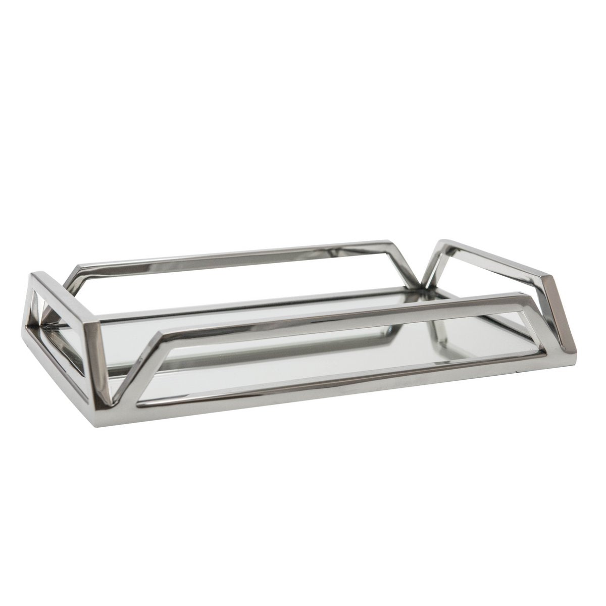 Rectangular silver mirror tray 56x36x5cm