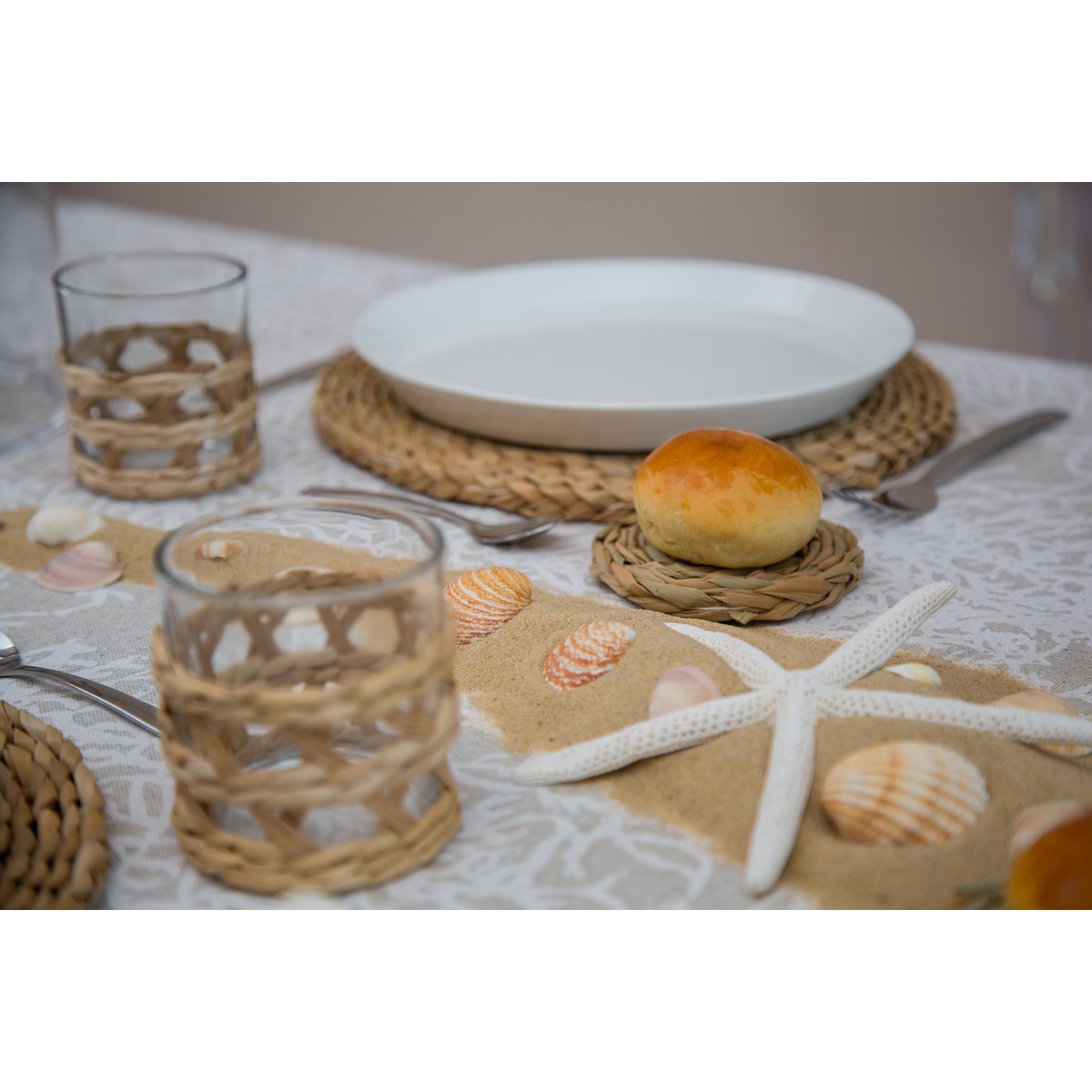 WICKER COASTERS – SET OF 6