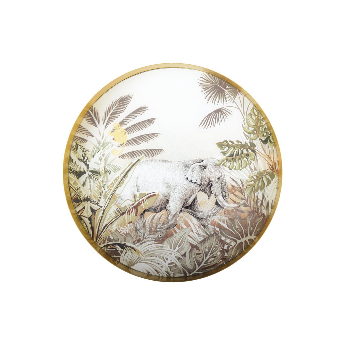 RUND GOLDEN TRAY ELEFANT KENIA