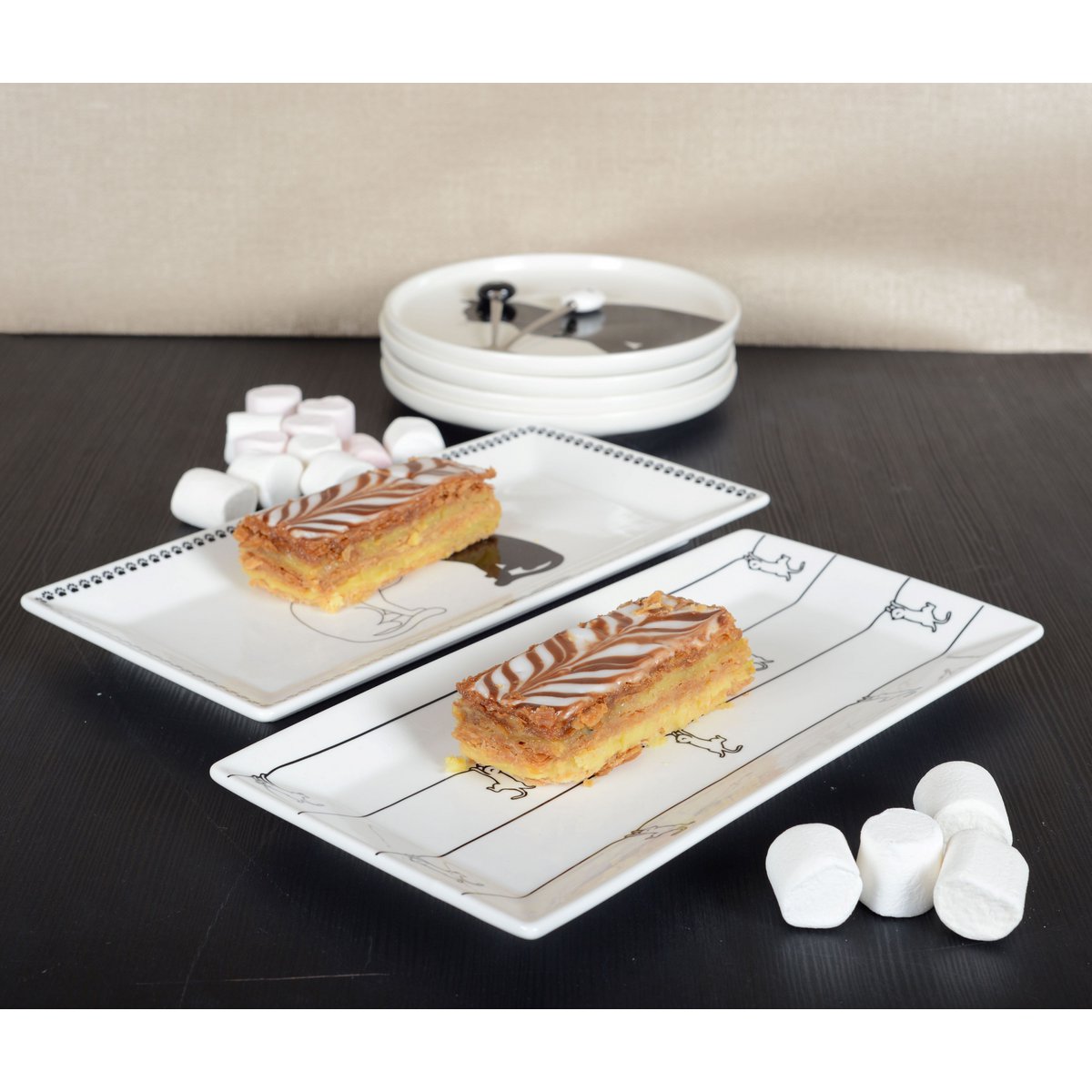 SCHWARZ-WEIßE TABLETTS MIT KATZENDESIGN – 2ER-SET
