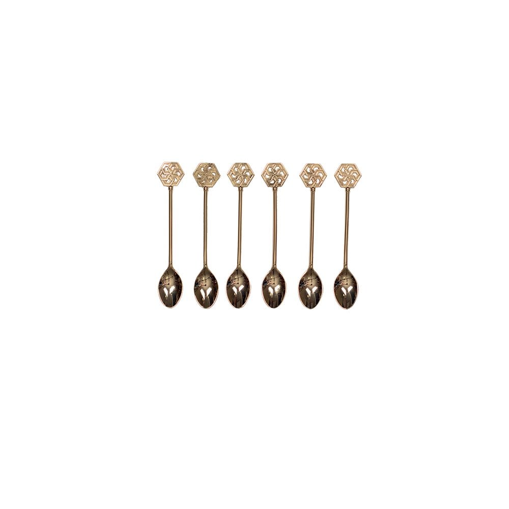GOLDENE ARABESQUE-TEELÖFFEL – 6ER-SET