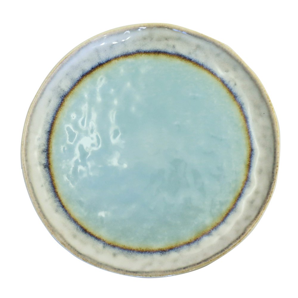 Turquoise porcelain dessert plate 21.5x21.5x1.4 cm