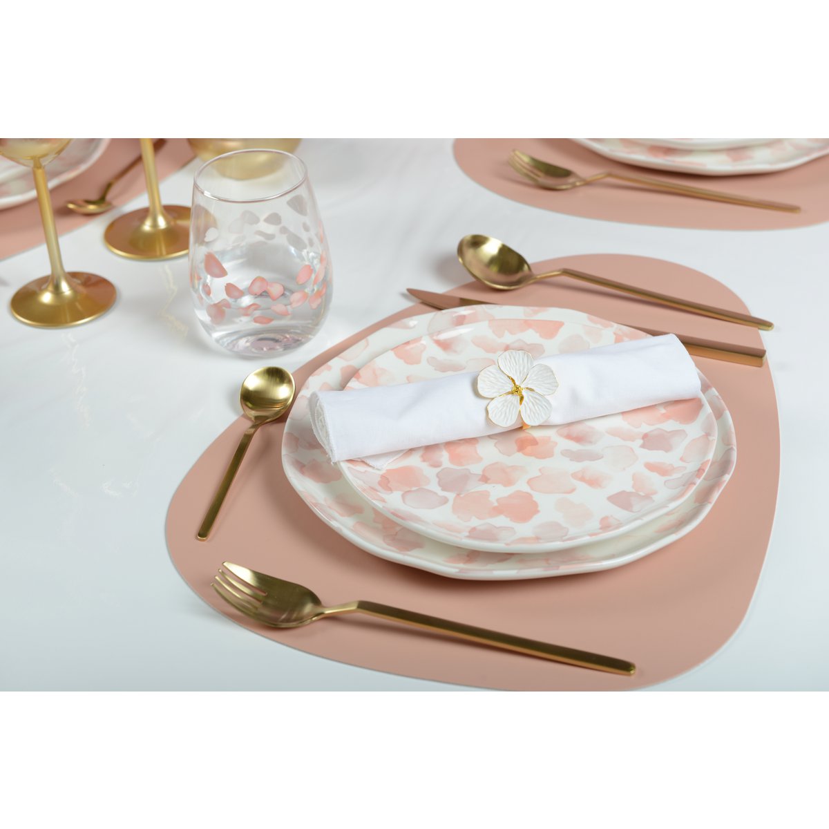 PINK AND GREY LEATHERETTE PLATE