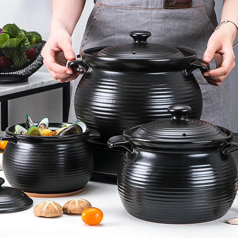 one pot casserole heat-resistant healthy Dutch oven ceramic soup pot stew open flame household gas porcelain pot