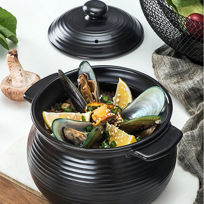 one pot casserole heat-resistant healthy Dutch oven ceramic soup pot stew open flame household gas porcelain pot