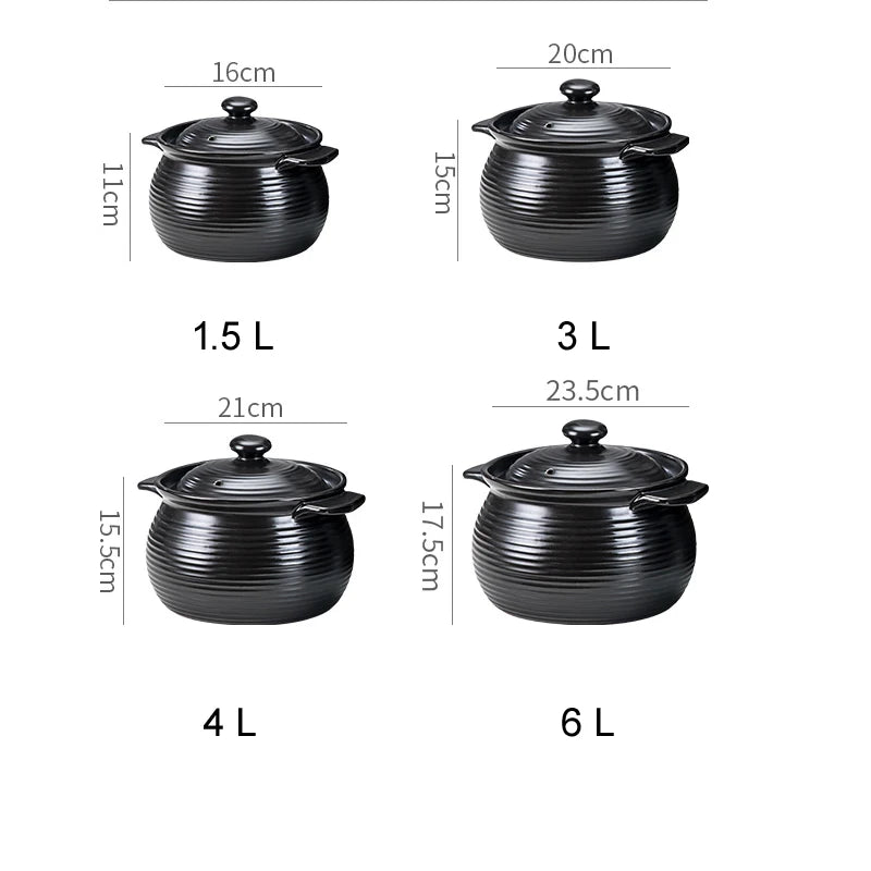 one pot casserole heat-resistant healthy Dutch oven ceramic soup pot stew open flame household gas porcelain pot