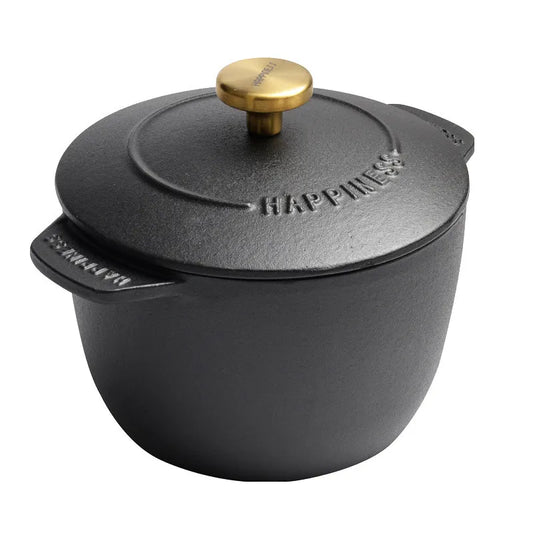 Reisauflauf Gusseisen-Reiskocher 16 cm schwarzer Dutch Oven Eintopf zum Kochen von Reis und Backen Kochutensilien 1,5 Quart