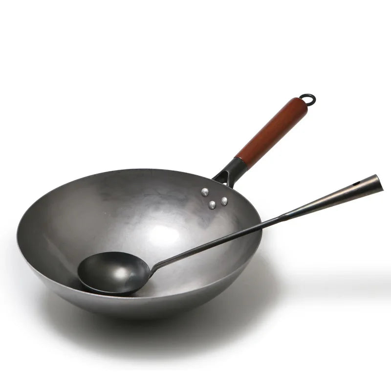 Iron wok, high quality, traditional handmade iron wok non-stick pan