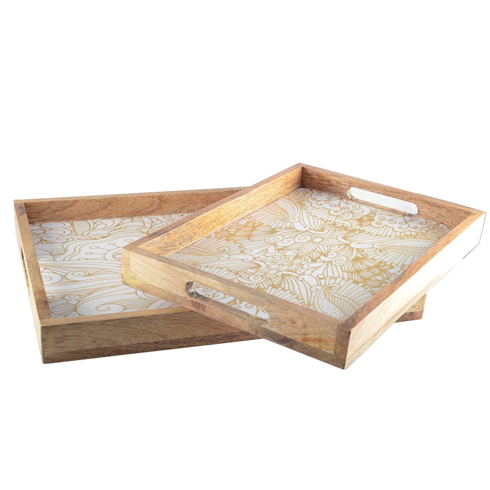 PM-GM RECTANGULAR ABSTRACT TRAYS – SET OF 2