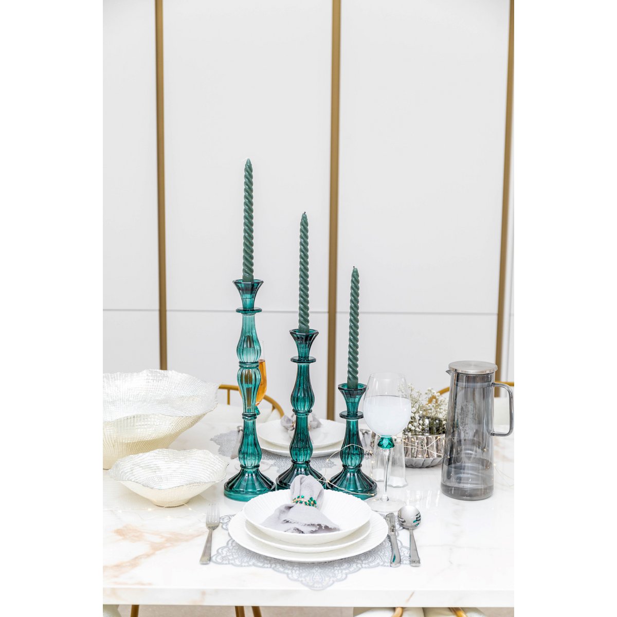 TURQUOISE CANDLE SMALL MODEL H21CM