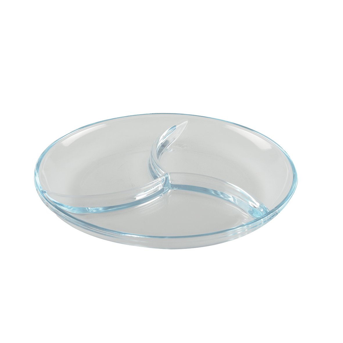 Plat 3 Round Glass Compartments