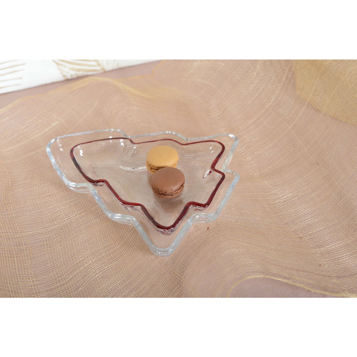 TANNENGLASBECHER ROTER RAND 20X17X2,5CM