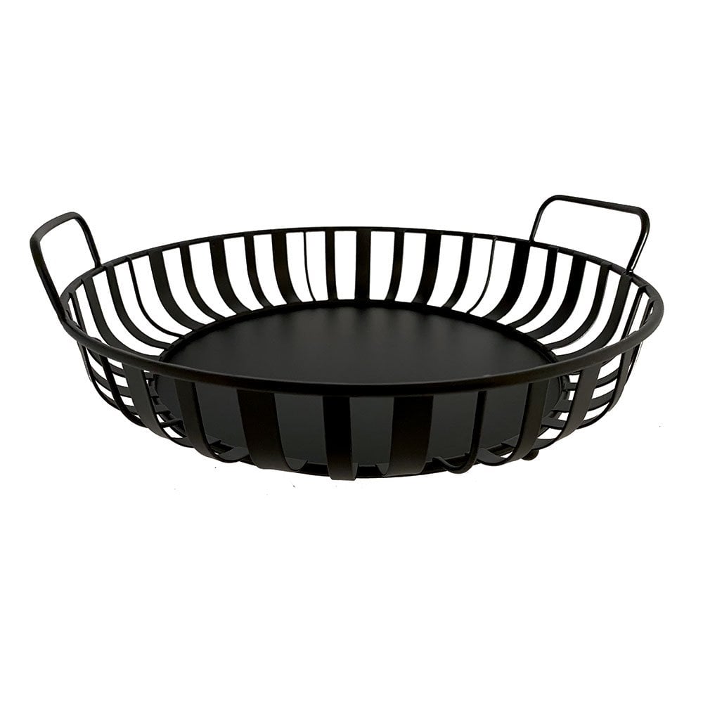 Black iron bowl with handles