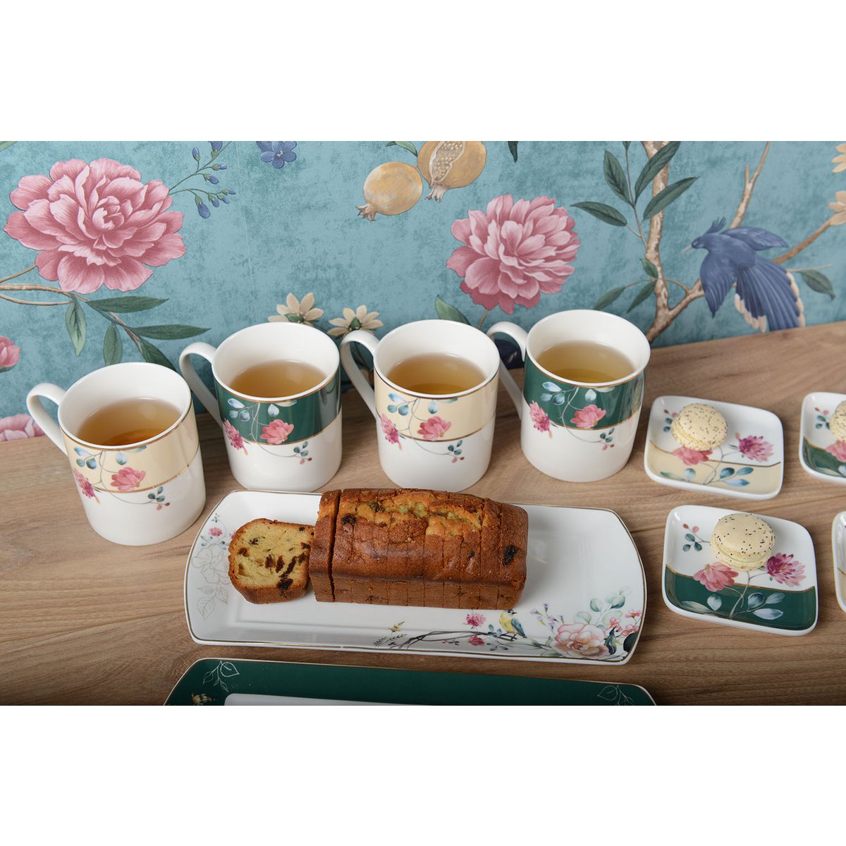 Set de 4 Tassen Blumen