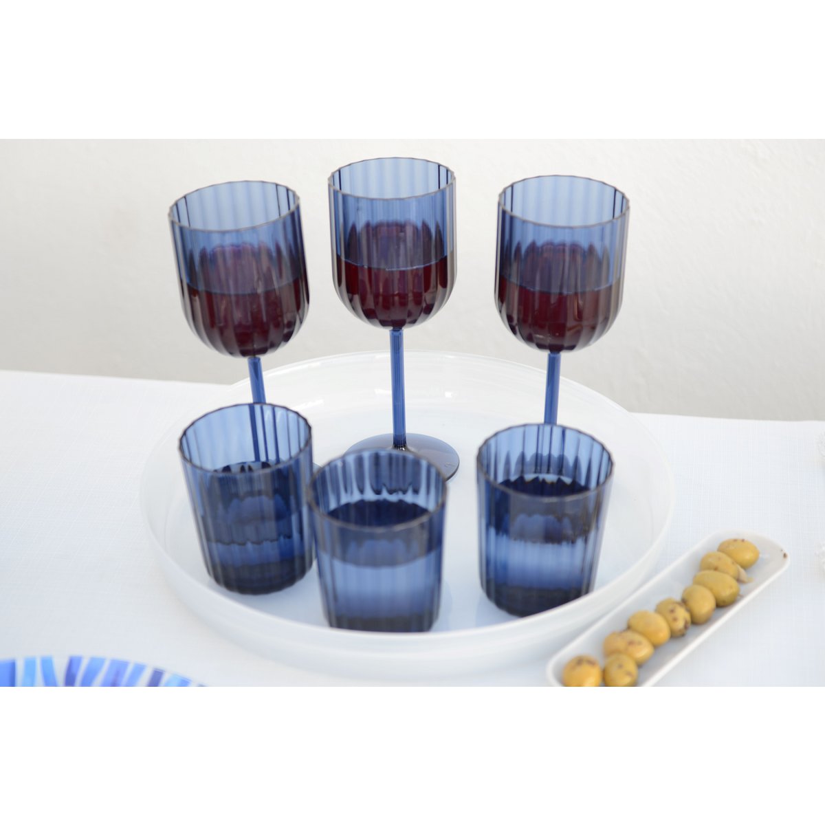 Weißes Glasschale 34.5x34.5x4,5 cm