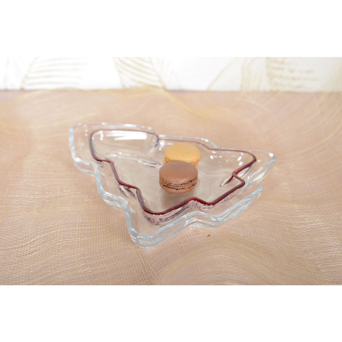 TANNENGLASBECHER ROTER RAND 20X17X2,5CM