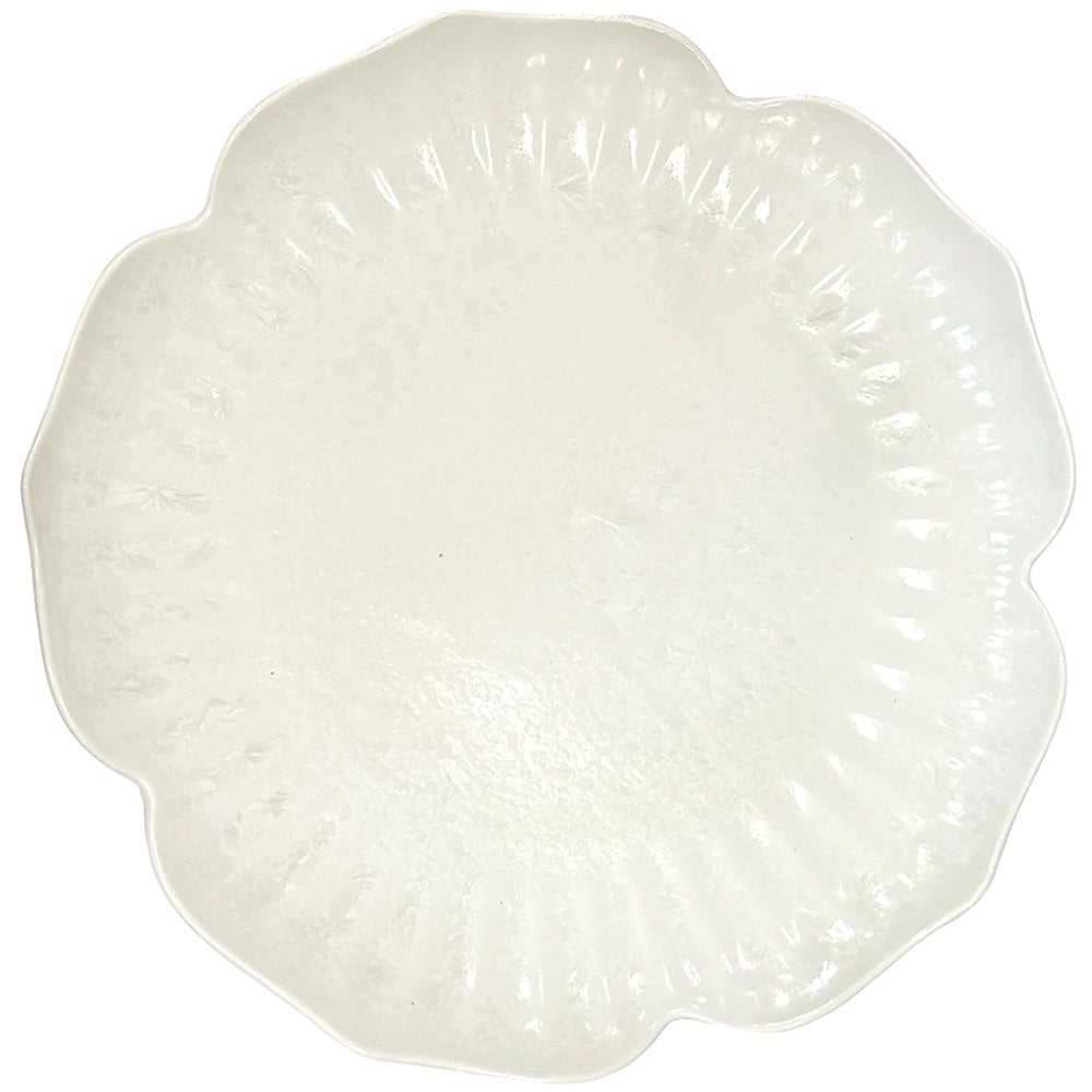 Presentation plate made of white porcelain with floral pattern, 33 cm