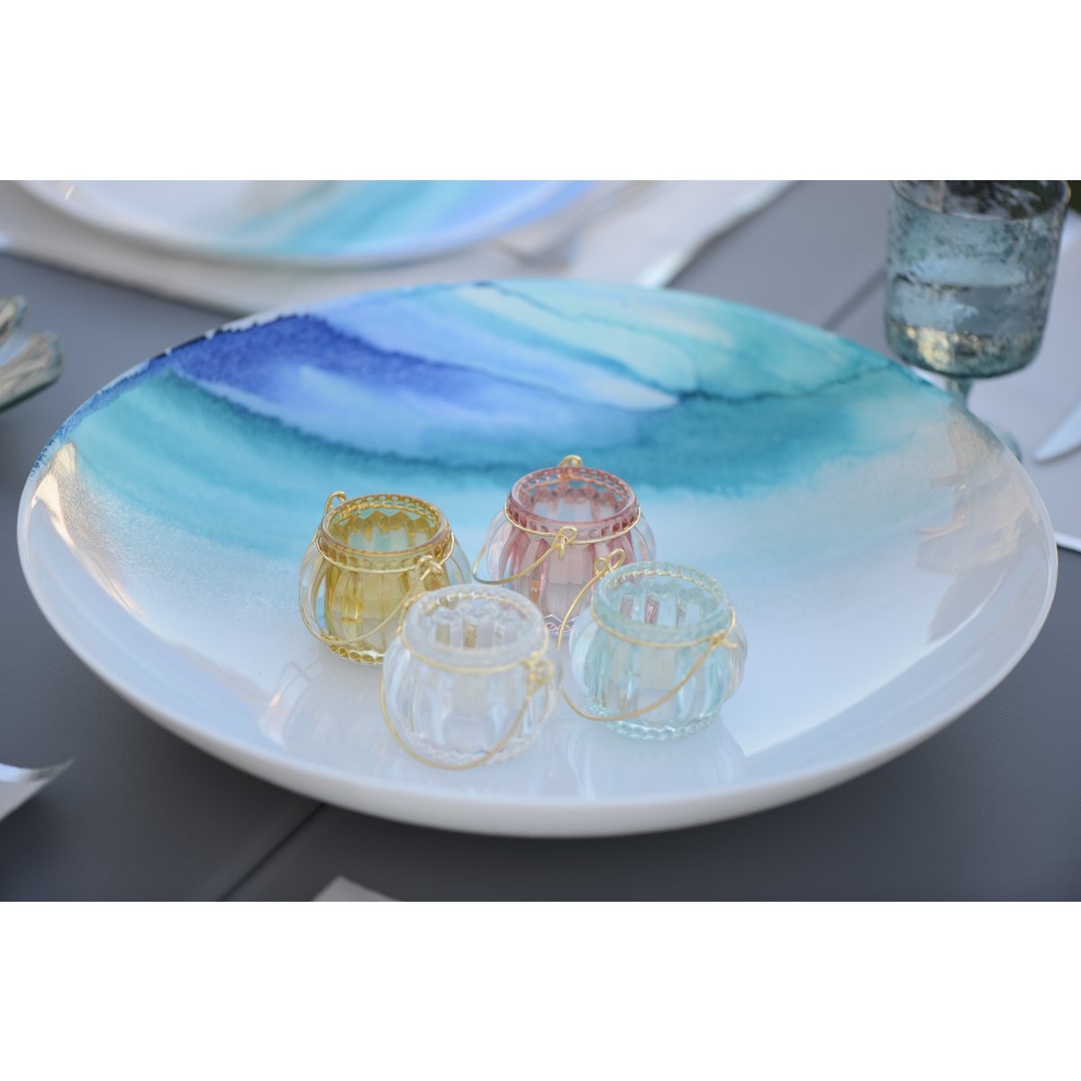 MINI-KERZENHALTER MIT GOLDENEM GRIFF - SET MIT 4 SORTIERTEN FARBEN