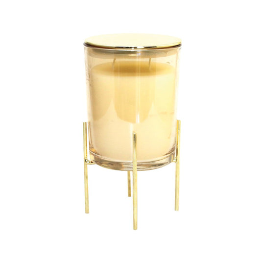شمعة عطر الفانيليا مع دعامة قبة معدنية
