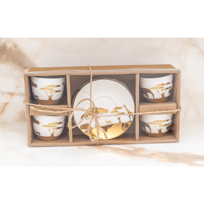 SAVANA DORE COFFEE CUPS AND SAUCERS – SET OF 4