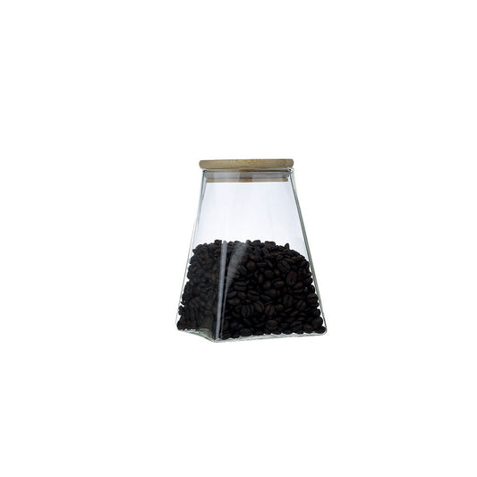 POT TRIANGULAR AVEC COUVERCLE EN BOIS 910ML