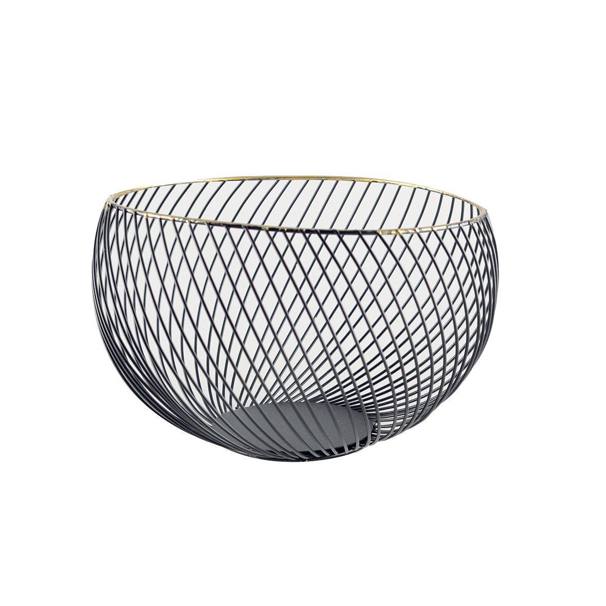 Black Fruit Basket Border Doree 22.5x22.5x14.5 cm