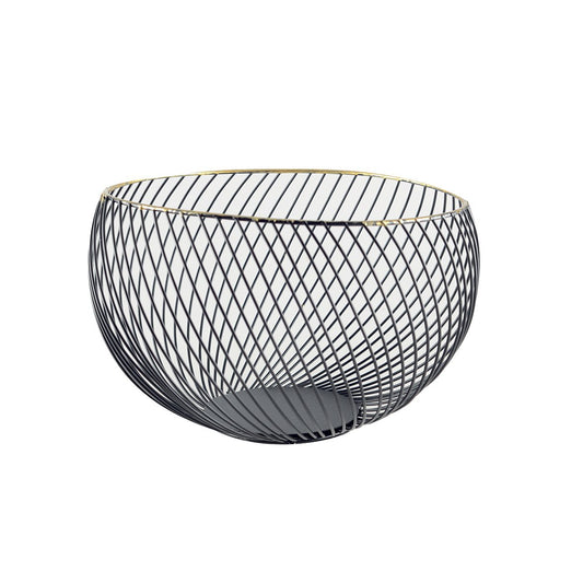 Black Fruit Basket Border Doree 22.5x22.5x14.5 cm
