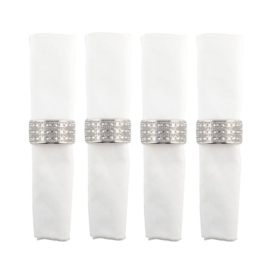 Silbertuchkreise mit kleinen Diamanten - Set von 4