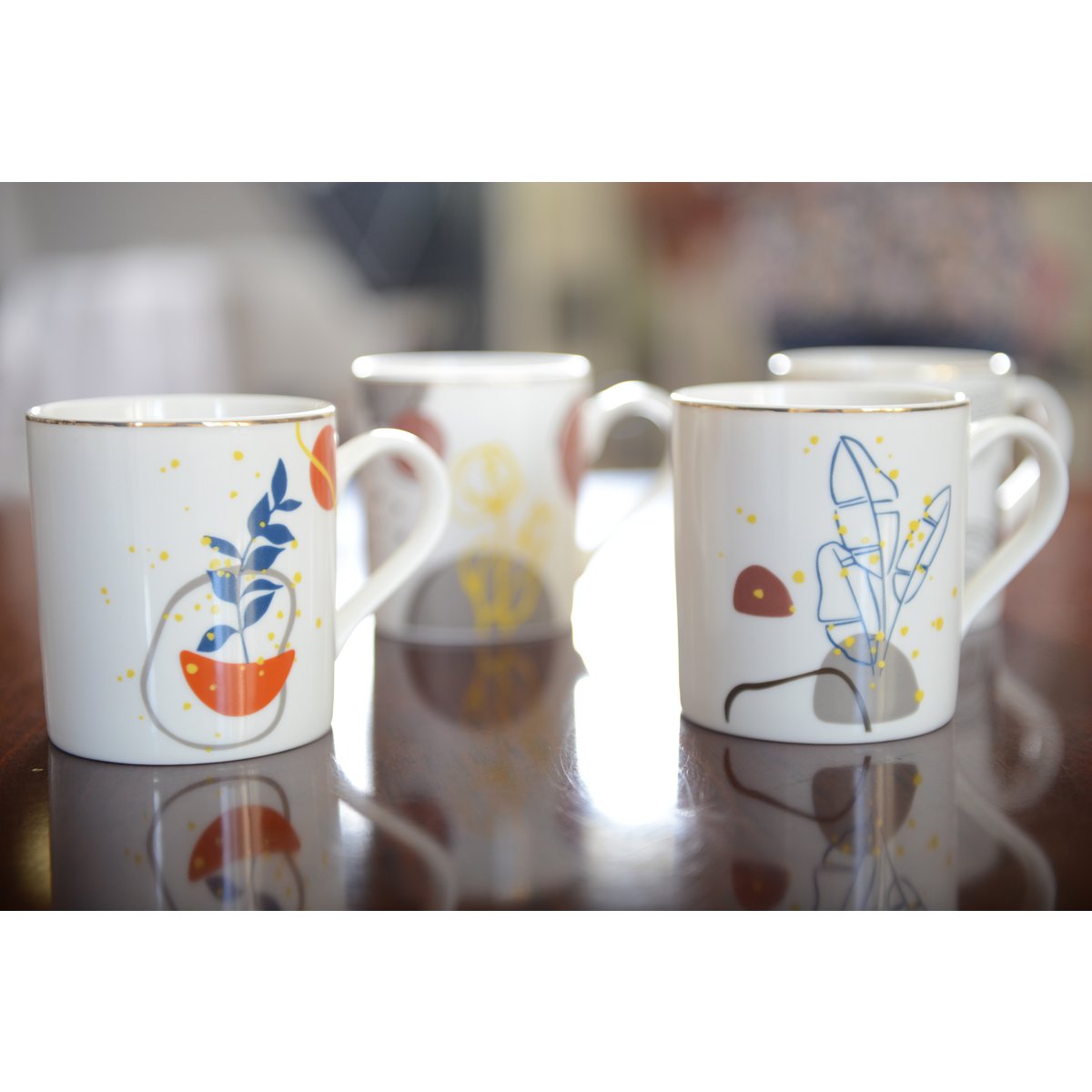 Set of 4 Art Deco cups, 390 ml