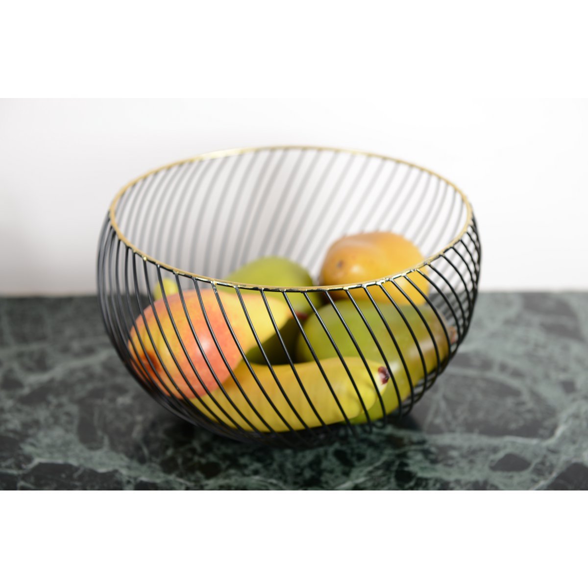 Black Fruit Basket Border Doree 22.5x22.5x14.5 cm
