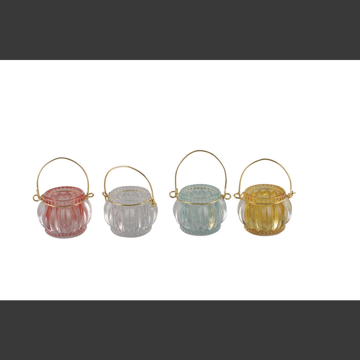 MINI-KERZENHALTER MIT GOLDENEM GRIFF - SET MIT 4 SORTIERTEN FARBEN