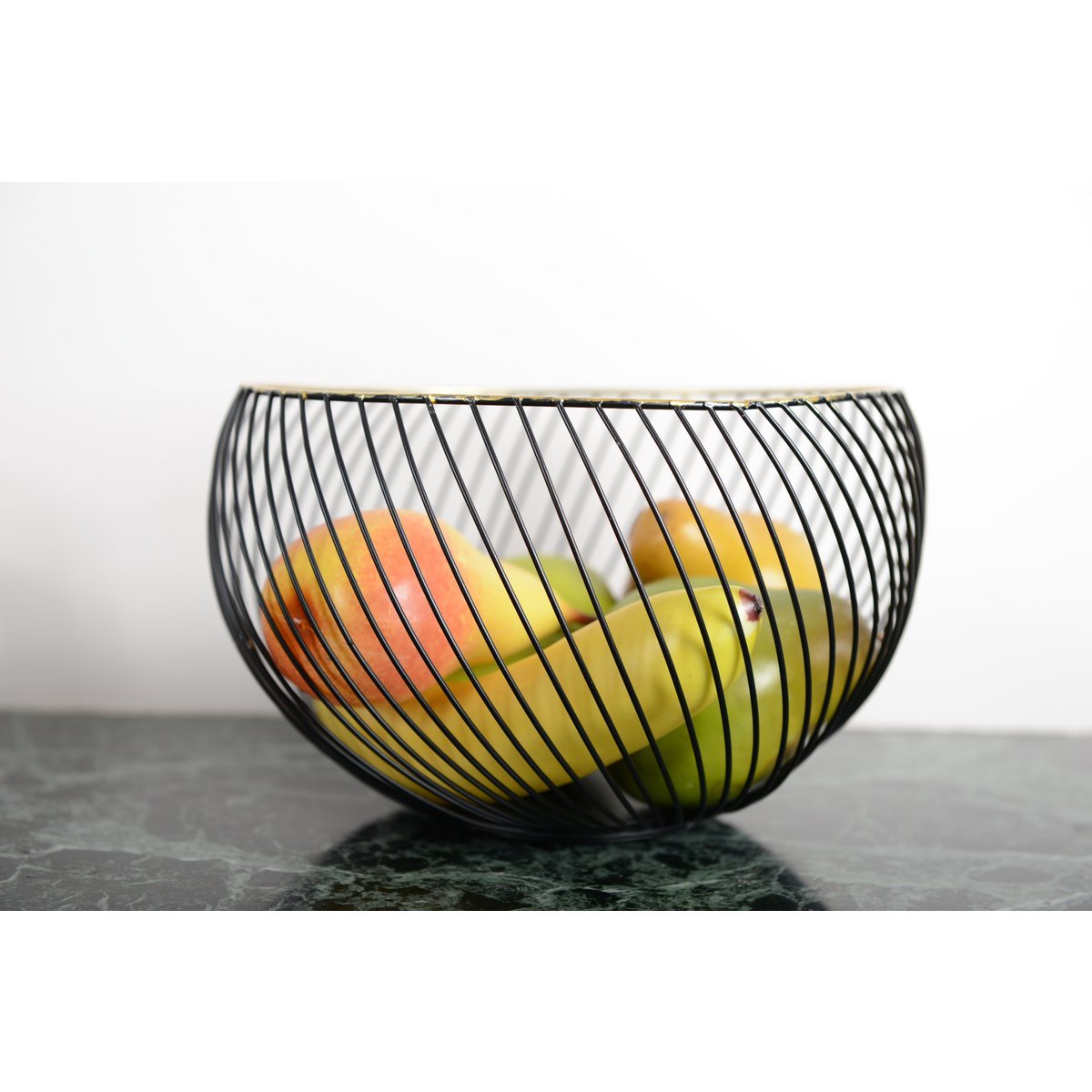 Black Fruit Basket Border Doree 22.5x22.5x14.5 cm
