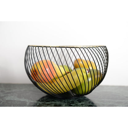 Black Fruit Basket Border Doree 22.5x22.5x14.5 cm