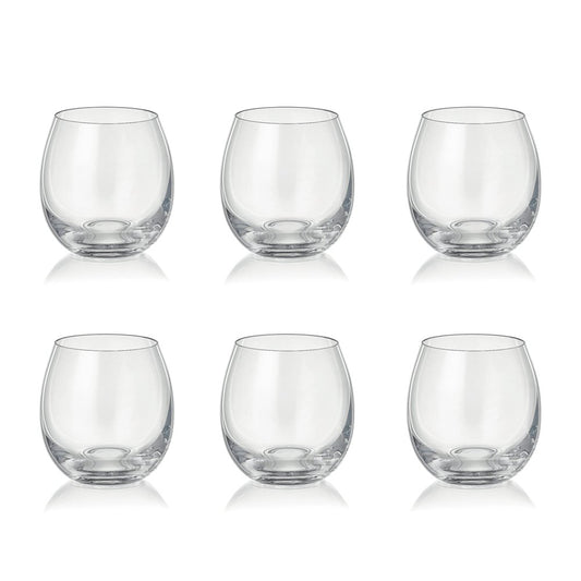 Peony Glasses with Low Water Level, 380 ml – Set of 6