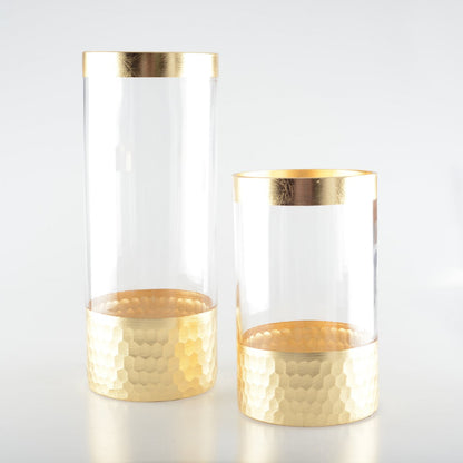 Transparente Vase und Dore H30CM