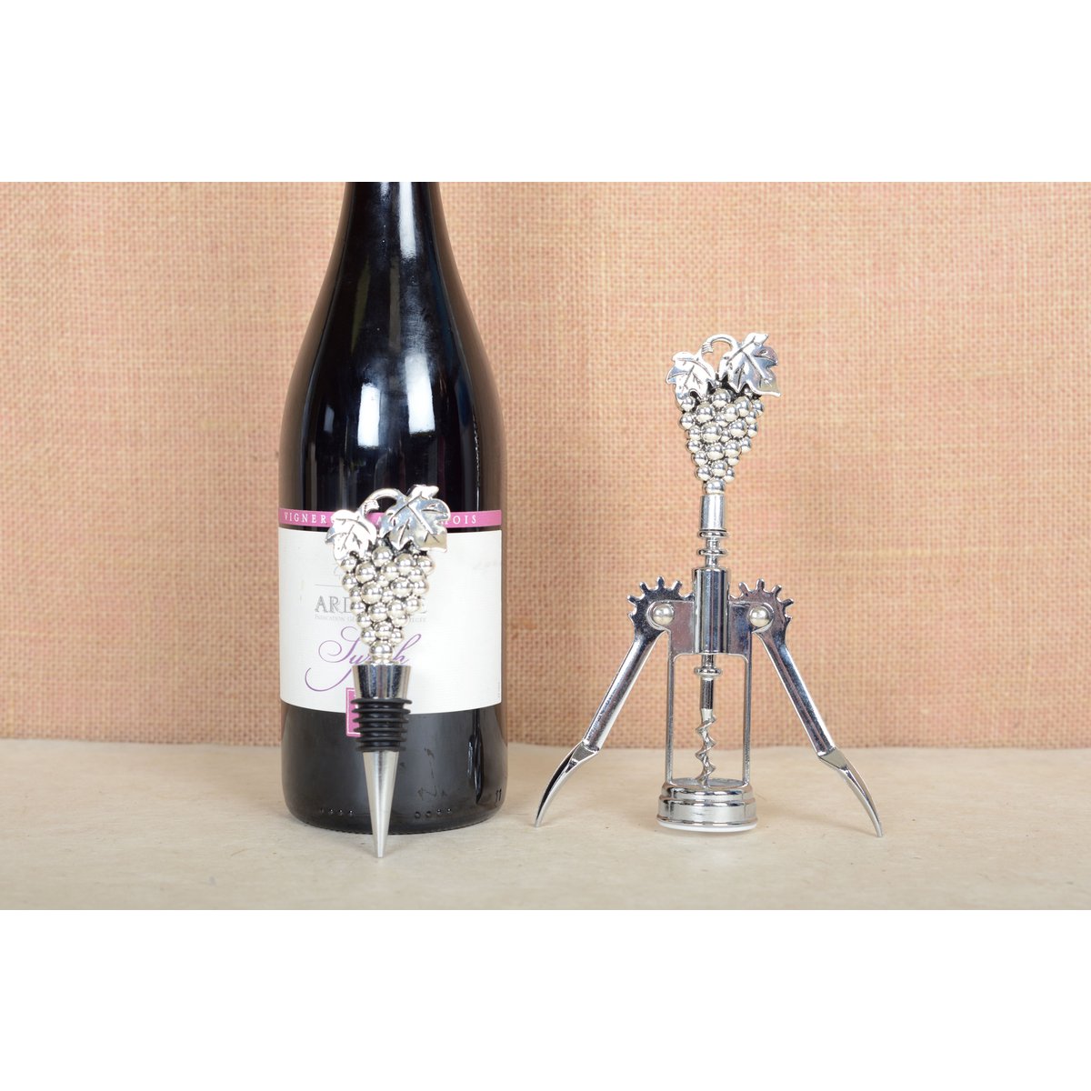 Shooting plug and silver raisin bottle stopper