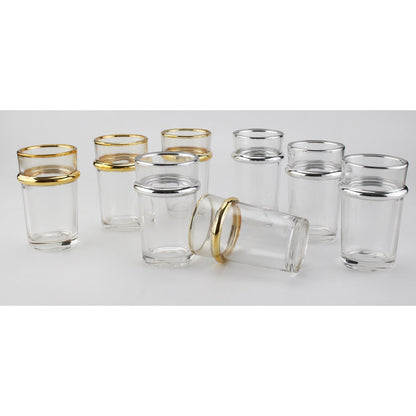 Teetassen aus Glas mit silbernem Rand, 175 ml – 6er-Set