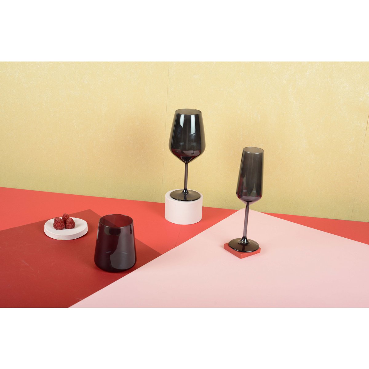 Black wine glasses - Lot 6