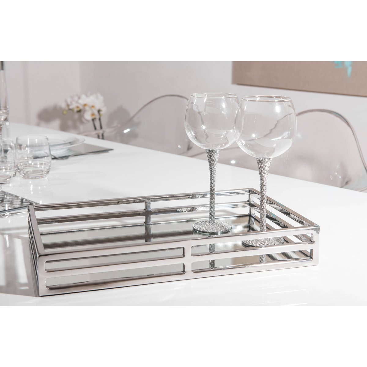 SET OF 2 BLING WINE GLASSES