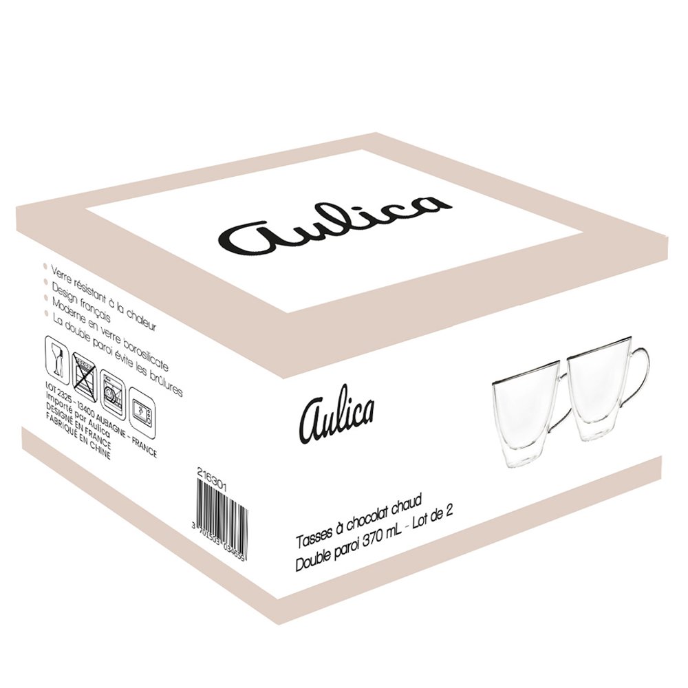 DOPPELWANDIGE BECHER FÜR HEISSE SCHOKOLADE, 370ML – 2ER-SET