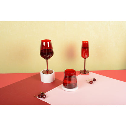 Red Champagne Flutes - Lot 6