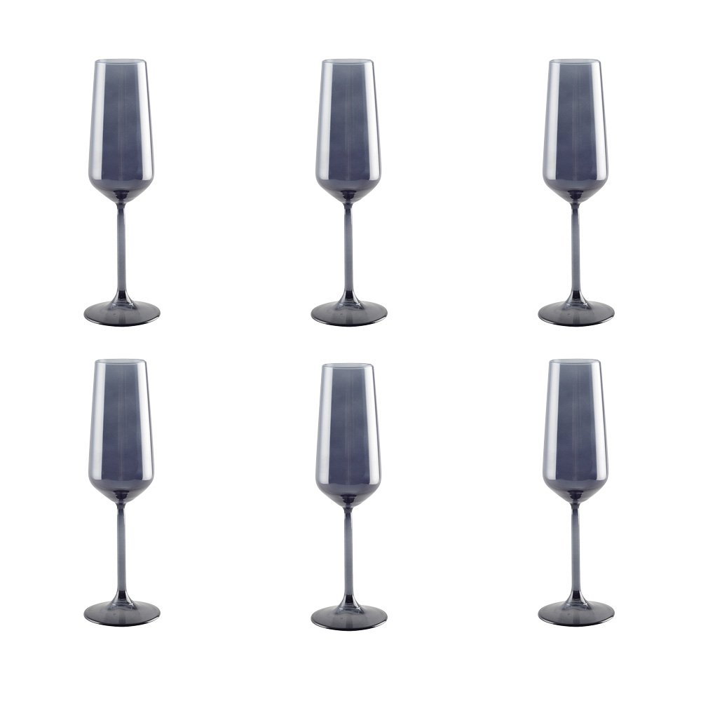 Black champagne flutes - 6 6
